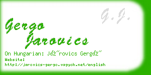 gergo jarovics business card